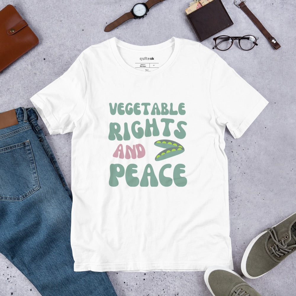 Vegetable Rights and Peace Comedy Quote T-Shirt