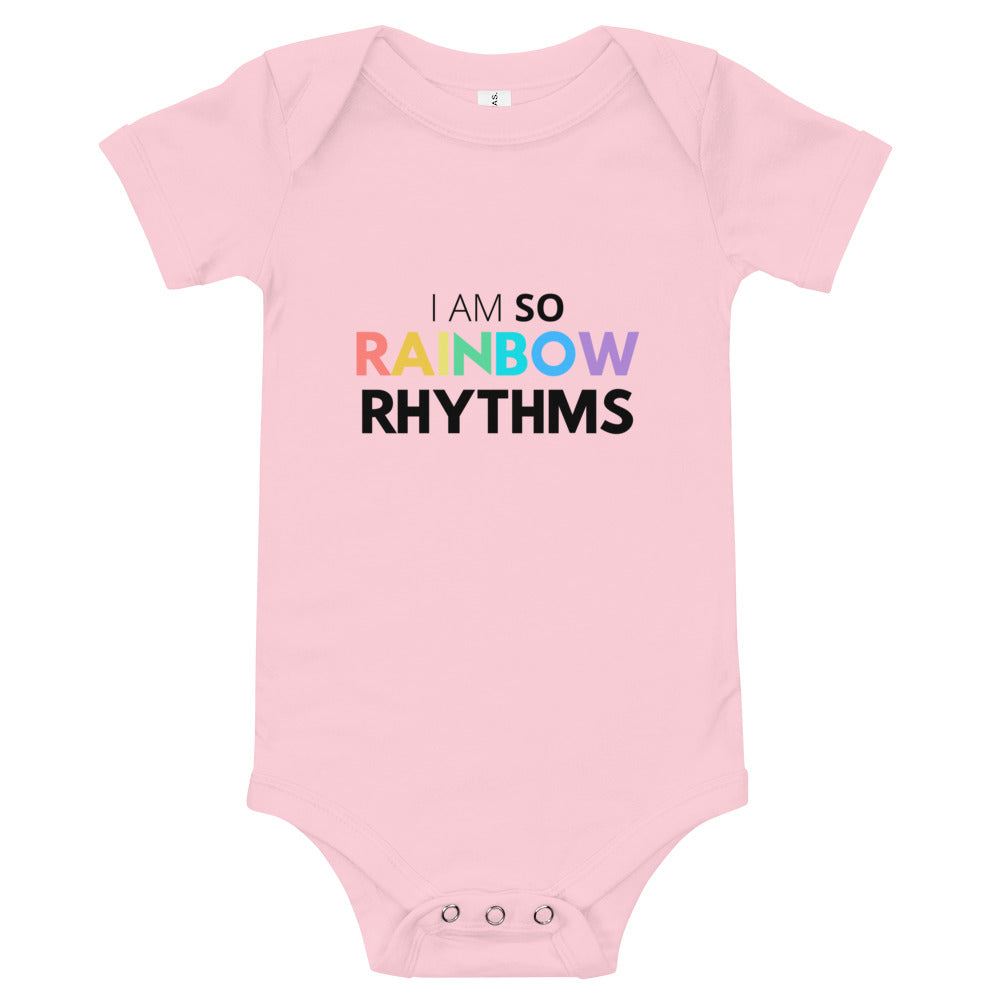 I Am So Rainbow Rhythms Comedy Quote Baby Grow