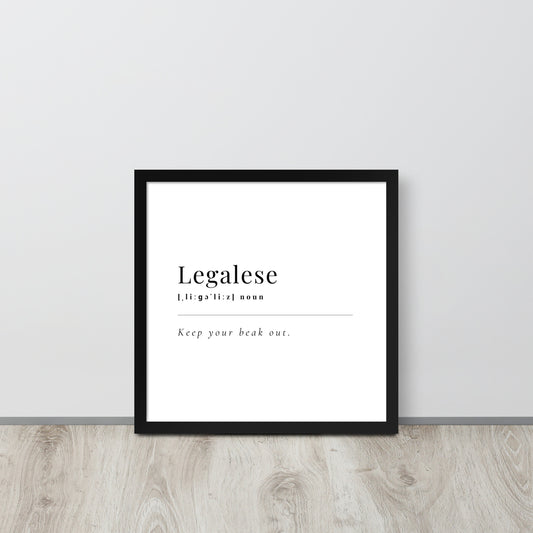 Legalese Definition Premium Comedy Poster Print